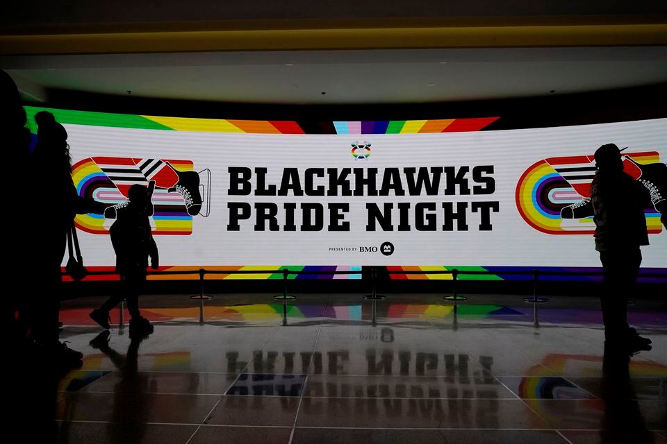 The Chicago Blackhawks hosted a Pride night, but did not have players wear Pride-themed warmup jerseys, citing an anti-gay law in Russia.